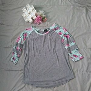Floral Baseball tee